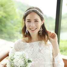 Alloy Crystal Elastic Headband Wedding Bride For Women Girls Luxury Hair Accessories Korean Crown Flower Hairband Feast Party